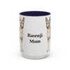 15oz Basenji Dog Mom Mug, Navy, front view