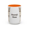 15oz Basenji Dog Mom Mug, Orange, front view