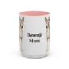 15oz Basenji Dog Mom Mug, Pink, front view