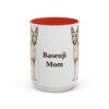 15oz Basenji Dog Mom Mug, Red, front view