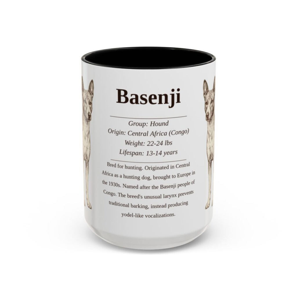 15oz basenji mug, Black
