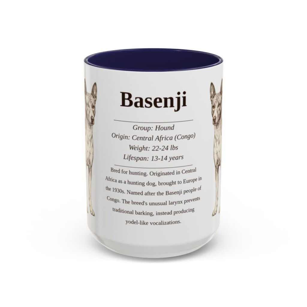 15oz basenji mug, Navy
