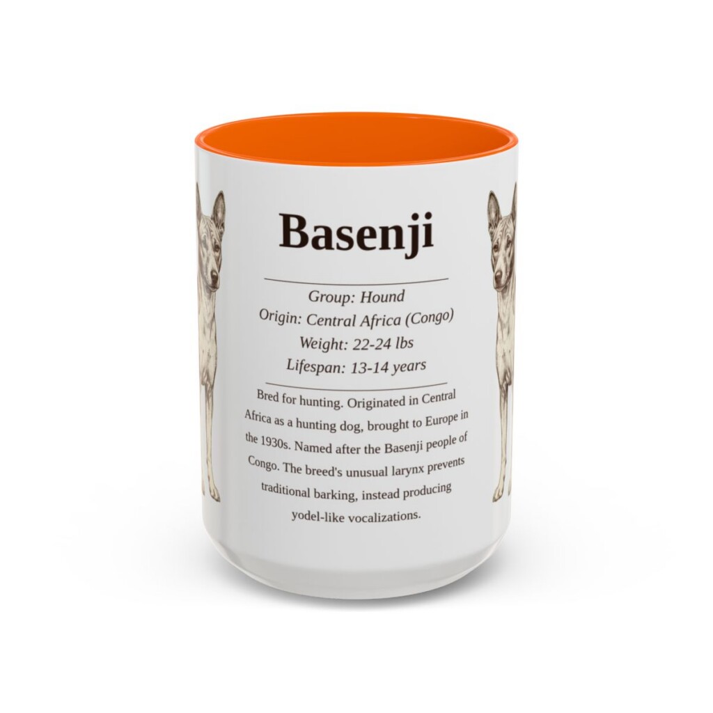 15oz basenji mug, Orange