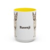 15oz Basenji Mug, Yellow, front view