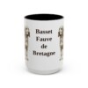 15oz Basset Fauve de Bretagne Mug, Black, front view