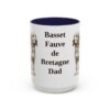 15oz-basset-fauve-de-bretagne-mug-dad-navy 15oz Basset Fauve de Bretagne Dog Dad Mug, Navy, front view