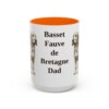 15oz-basset-fauve-de-bretagne-mug-dad-orange 15oz Basset Fauve de Bretagne Dog Dad Mug, Orange, front view