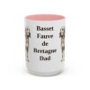 15oz-basset-fauve-de-bretagne-mug-dad-pink 15oz Basset Fauve de Bretagne Dog Dad Mug, Pink, front view