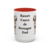 15oz-basset-fauve-de-bretagne-mug-dad-red 15oz Basset Fauve de Bretagne Dog Dad Mug, Red, front view