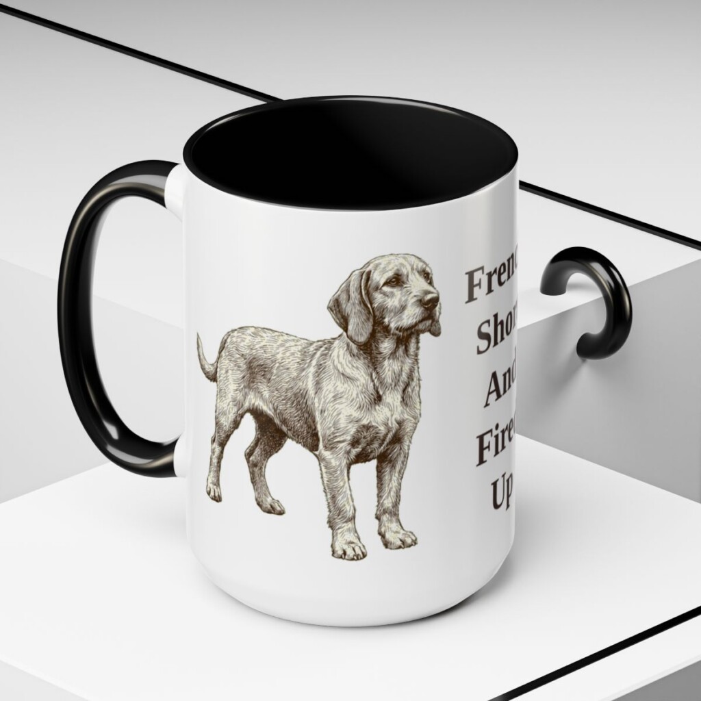 15oz Funny Basset Fauve de Bretagne Mug, Black, lifestyle photo