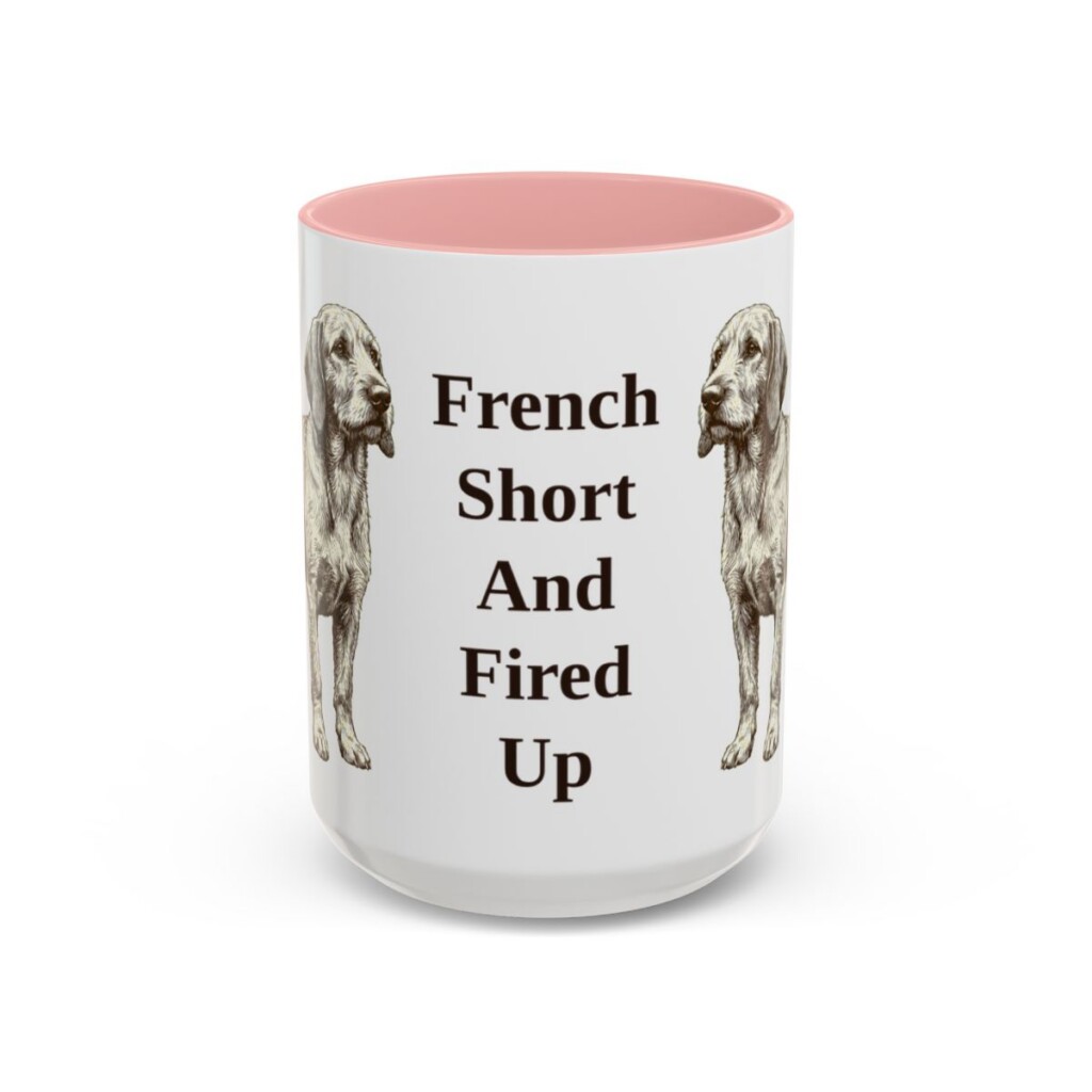 15oz Funny Basset Fauve de Bretagne Mug, Pink, front view