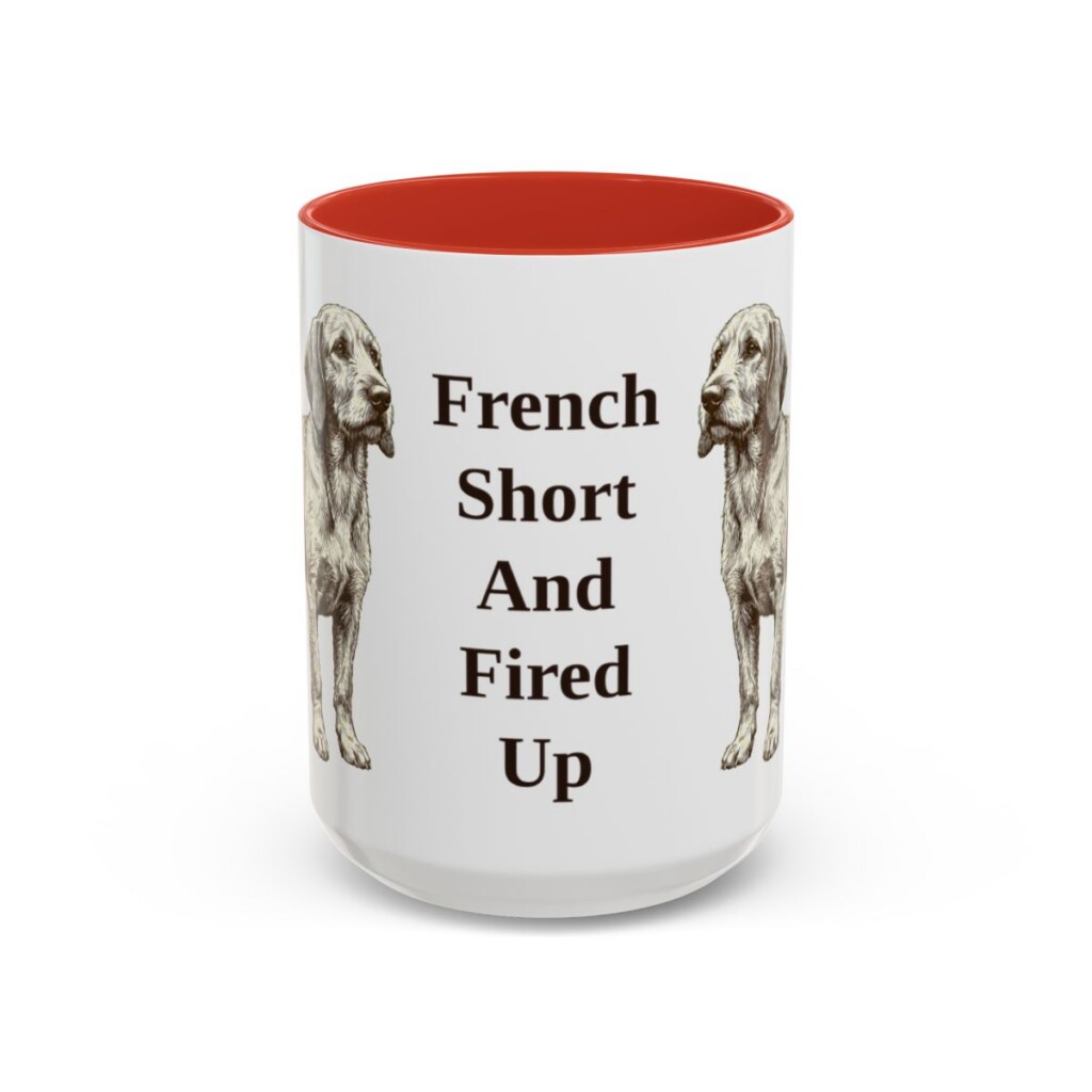 15oz Funny Basset Fauve de Bretagne Mug, Red, front view