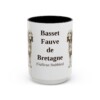 15oz Basset Fauve de Bretagne Latin Mug, Black, front view