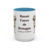15oz Basset Fauve de Bretagne Latin Mug, Light Blue, front view