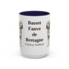 15oz Basset Fauve de Bretagne Latin Mug, Navy, front view
