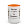 15oz Basset Fauve de Bretagne Latin Mug, Orange, front view