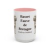 15oz Basset Fauve de Bretagne Latin Mug, Pink, front view
