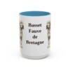 15oz Basset Fauve de Bretagne Mug, Light Blue, front view