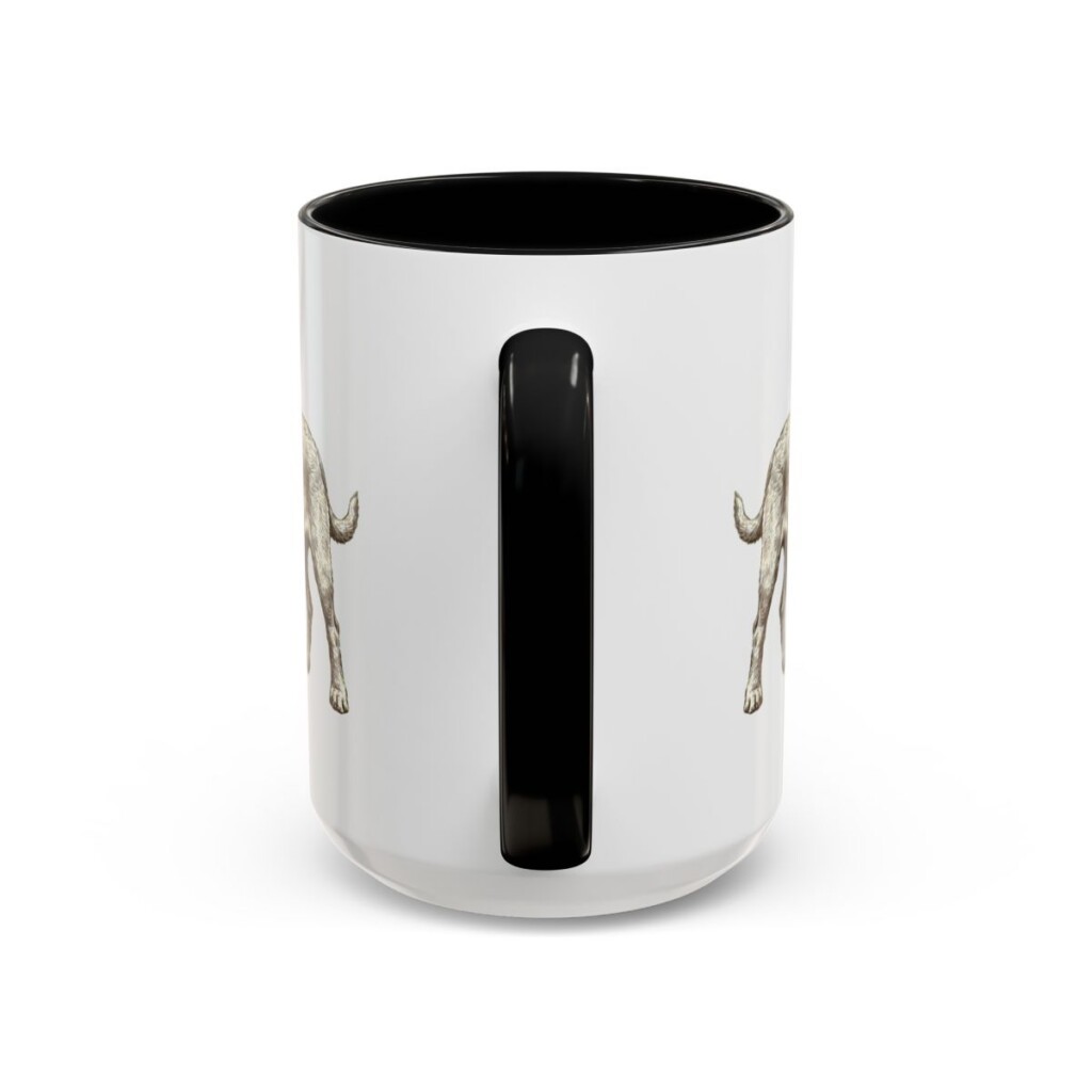 15oz Basset Fauve de Bretagne Dog Mom Mug, Black, back view