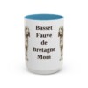 15oz Basset Fauve de Bretagne Dog Mom Mug, Light Blue, front view