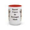 15oz Basset Fauve de Bretagne Dog Mom Mug, Red, front view