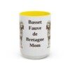15oz Basset Fauve de Bretagne Dog Mom Mug, Yellow, front view