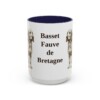15oz Basset Fauve de Bretagne Mug, Navy, front view