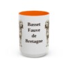15oz Basset Fauve de Bretagne Mug, Orange, front view