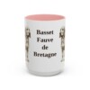 15oz Basset Fauve de Bretagne Mug, Pink, front view