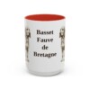 15oz Basset Fauve de Bretagne Mug, Red, front view