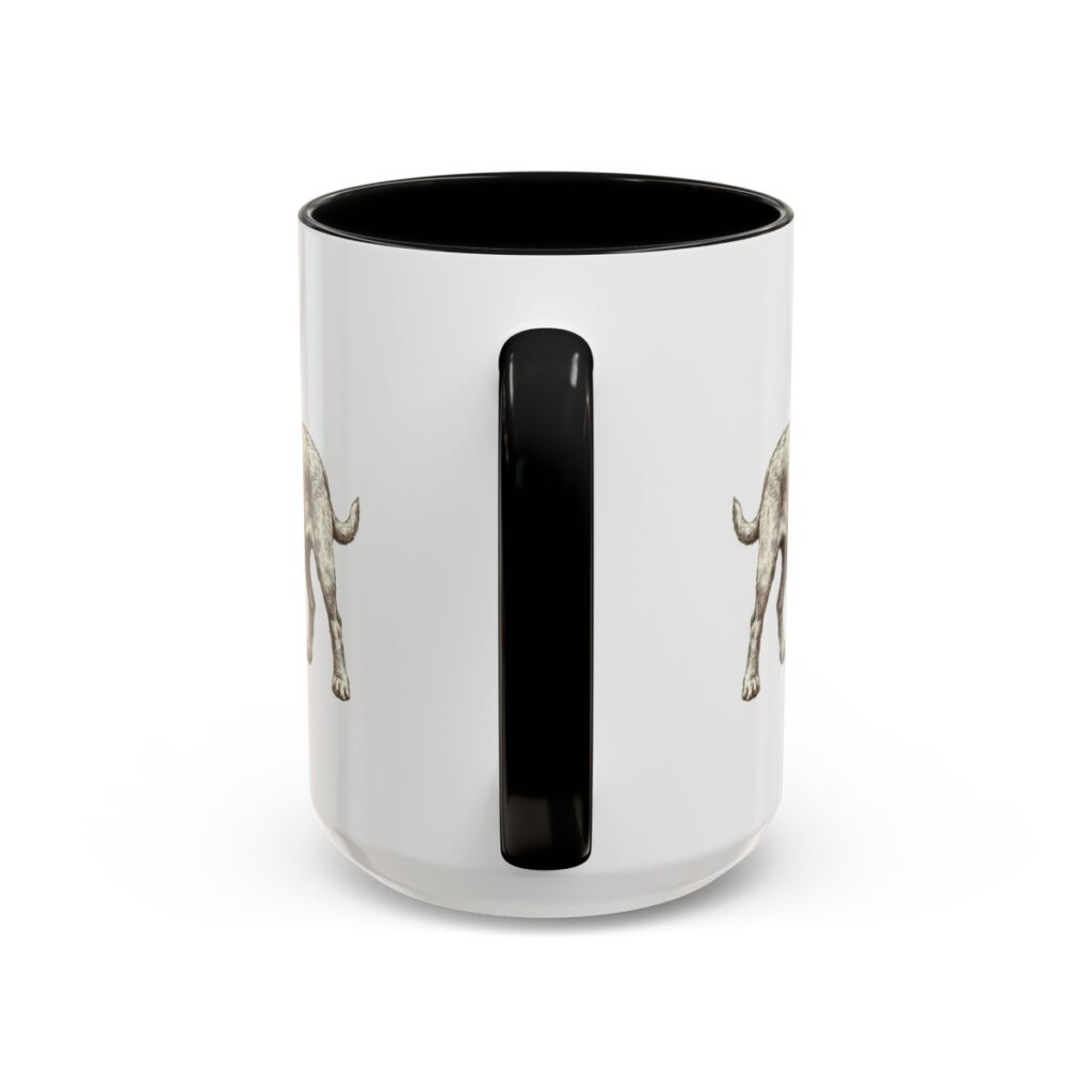 15oz Basset Fauve de Bretagne Mug, Black, back view