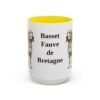 15oz Basset Fauve de Bretagne Mug, Yellow, front view