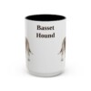 15oz Basset Hound Mug, Black, front view