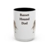 15oz-basset-hound-mug-dad-black-front 15oz Basset Hound Dog Dad Mug, Black, front view