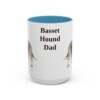 15oz-basset-hound-mug-dad-light-blue 15oz Basset Hound Dog Dad Mug, Light Blue, front view