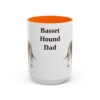 15oz-basset-hound-mug-dad-orange 15oz Basset Hound Dog Dad Mug, Orange, front view