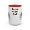 15oz-basset-hound-mug-dad-red 15oz Basset Hound Dog Dad Mug, Red, front view