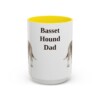 15oz-basset-hound-mug-dad-yellow 15oz Basset Hound Dog Dad Mug, Yellow, front view