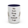 15oz-basset-hound-mug-humor-navy 15oz Funny Basset Hound Mug, Navy, front view
