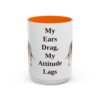 15oz-basset-hound-mug-humor-orange 15oz Funny Basset Hound Mug, Orange, front view