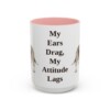15oz-basset-hound-mug-humor-pink 15oz Funny Basset Hound Mug, Pink, front view