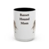 15oz Basset Hound Dog Mom Mug, Black, front view