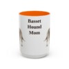15oz Basset Hound Dog Mom Mug, Orange, front view