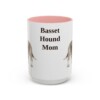 15oz Basset Hound Dog Mom Mug, Pink, front view