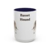15oz Basset Hound Mug, Navy, front view