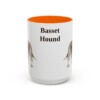 15oz Basset Hound Mug, Orange, front view