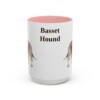 15oz Basset Hound Mug, Pink, front view
