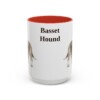 15oz Basset Hound Mug, Red, front view