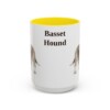15oz Basset Hound Mug, Yellow, front view