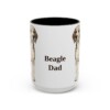 15oz Beagle Dog Dad Mug, Black, front view
